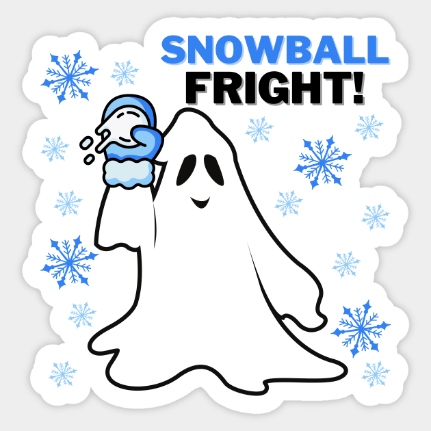 Snowball Fight (fright) Holiday Winter Ghost Sticker by TheMavenMedium